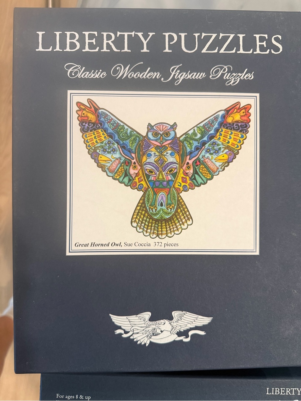 Liberty Great Horned Owl Multicolor Wooden Puzzle